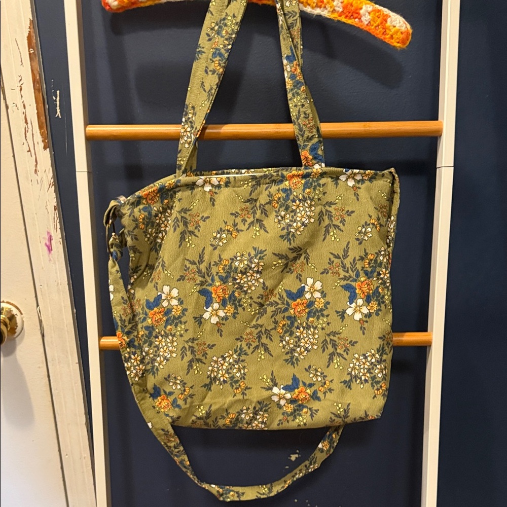 Floral Green Tote Bag